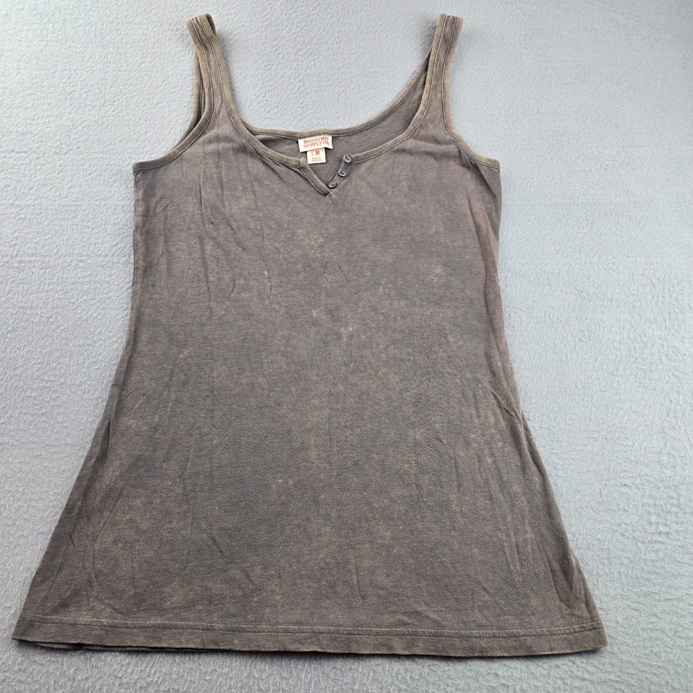 Mossimo Supply Co. Tank Top Womens Medium Brown Mineral-Wash Finish Wide Straps